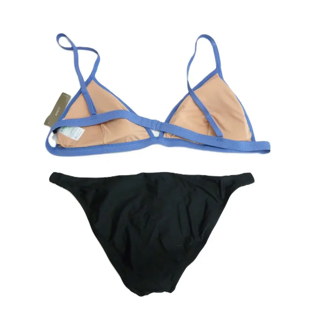 NWT J.Crew Bikini Set XL – Blue Top + Black Scrunch Bottom, Flattering Fit - Picture 6 of 7